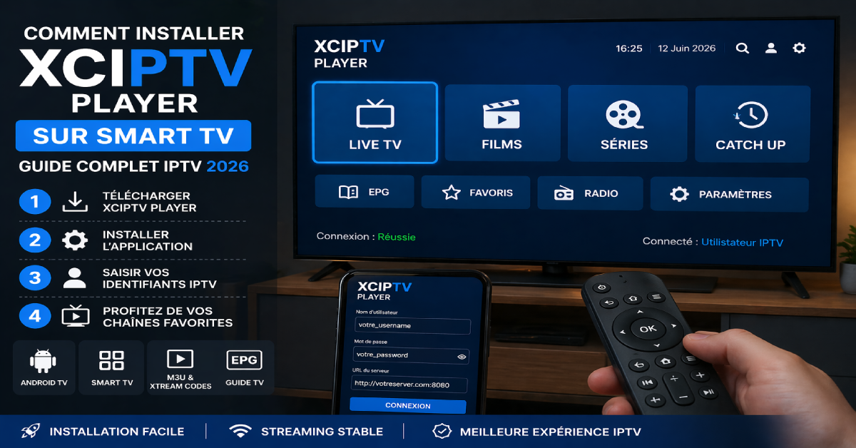 Comment installer XCIPTV sur Smart TV : Guide complet IPTV 2026